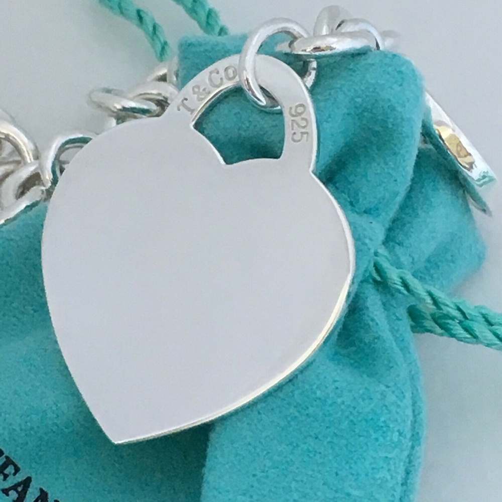 18" Vintage Return to Tiffany & Co Jumbo Extra Large Heart Tag Toggle Necklace - Picture 5 of 8